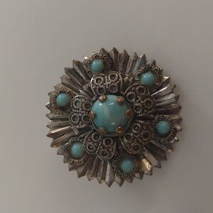 Vintage Faux Turquoise Brooch